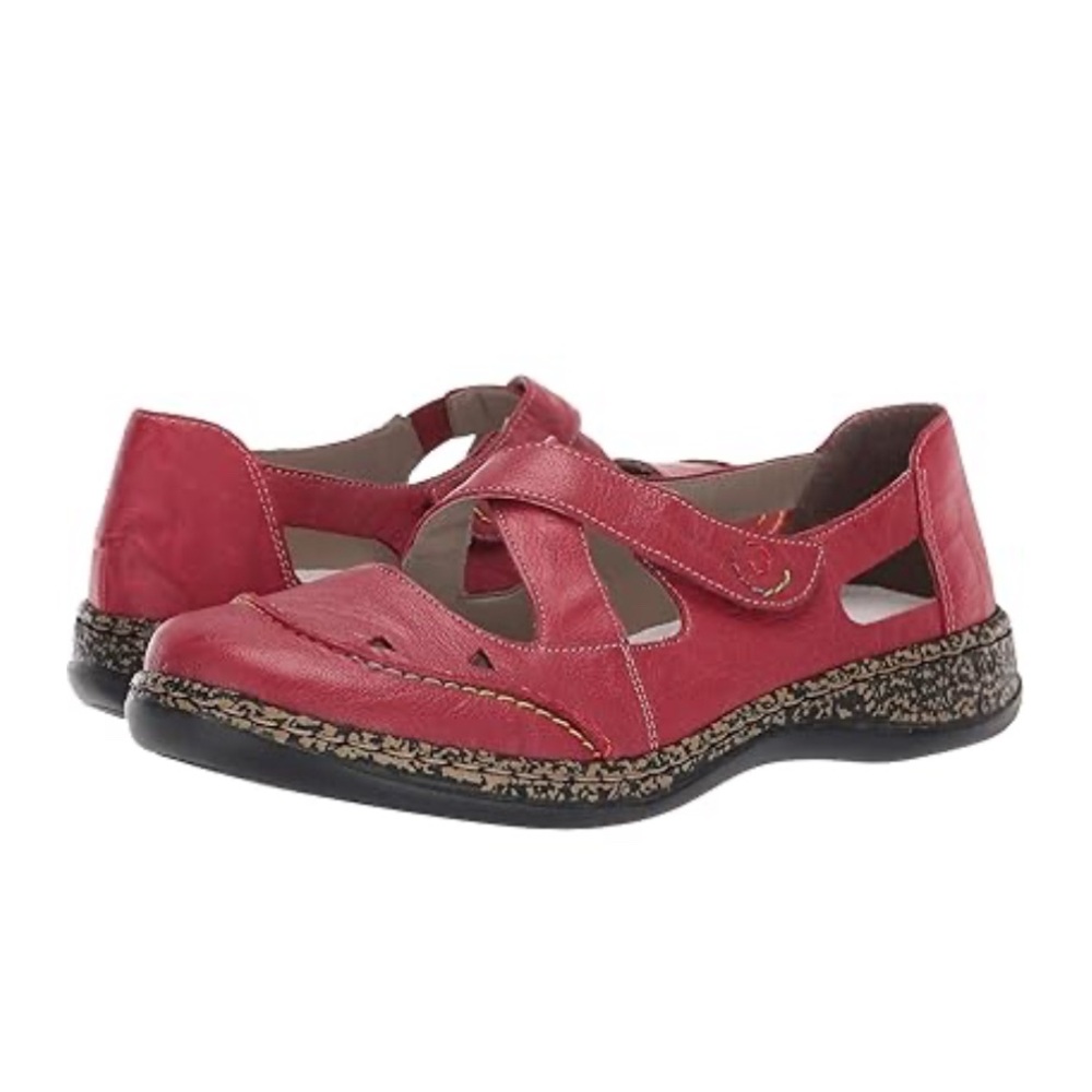 Rieker Samoa Red Mary Jane Comfort Walking  Shoe 38 7.5
